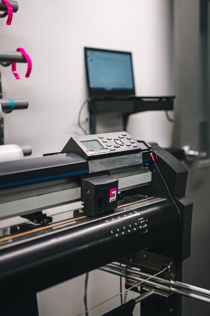 How It Works Close-up of modern printing machine in a professional studio environment.